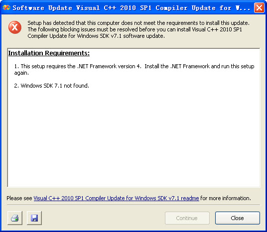 适用于 Windows SDK 7.1 的 Visual C++ 2010 Service Pack 1 编译器更新
