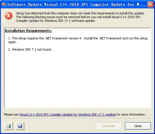 适用于 Windows SDK 7.1 的 Visual C++ 2010 Service Pack 1 编译器更新