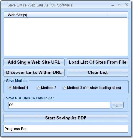 网页保存工具(Save Entire Web Site As PDF Software )