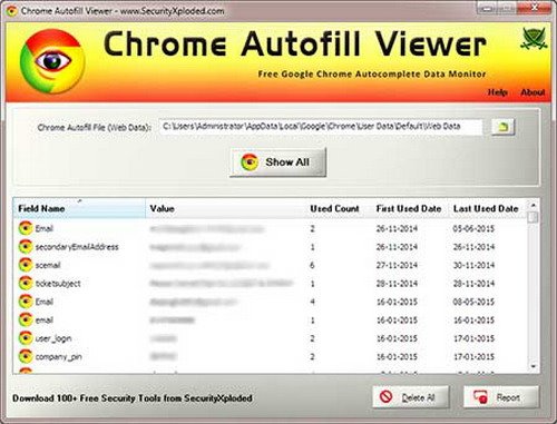 Chrome Autofill Viewer浏览器储存信息查找