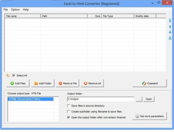 Batch Excel to HTML Converter批量Excel转HTM转换器