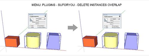 sketchup删除重叠组件(delete overlap)