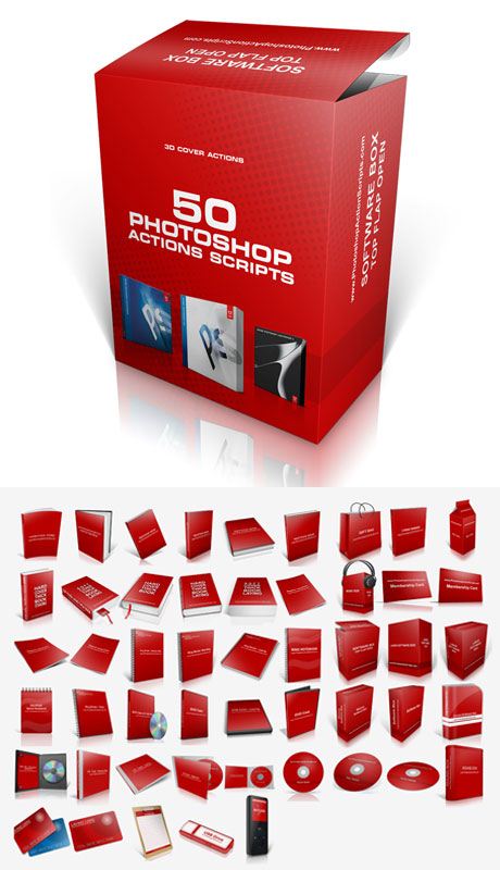50款PhotoShop包装效果图生成动作