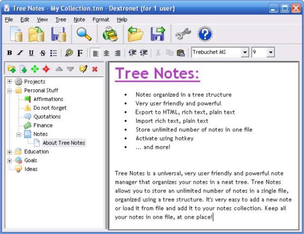 Tree Notes记事管理程序
