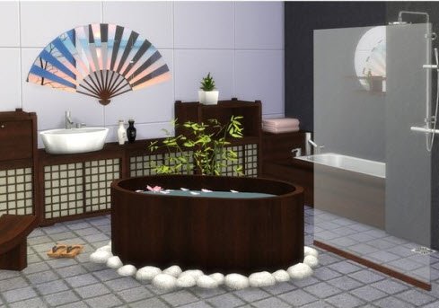 模拟人生4 和风浴室mod