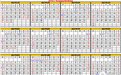 2017电子年历表日期模板日历简单版a4完美打印横式版
