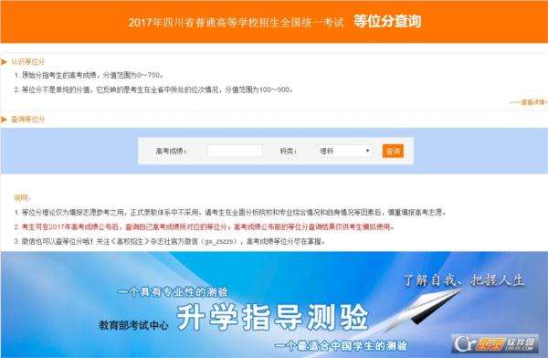 2017年四川省普通高等学校招生全国统一考试等位分查询