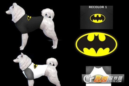 模拟人生4大型犬蝙蝠侠T恤狗狗服装MOD