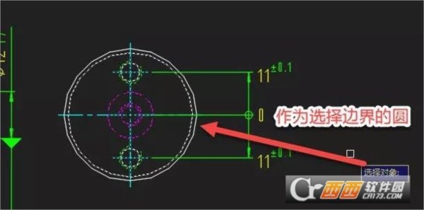 CAD选定多段线或圆内的图形插件