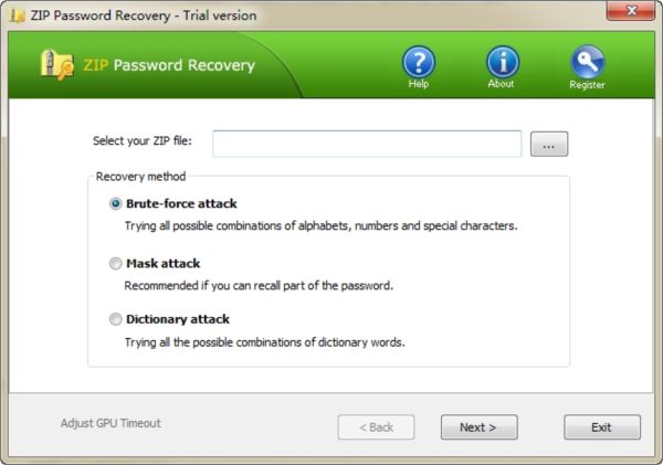 zip压缩包密码破解Top ZIP Password Recovery