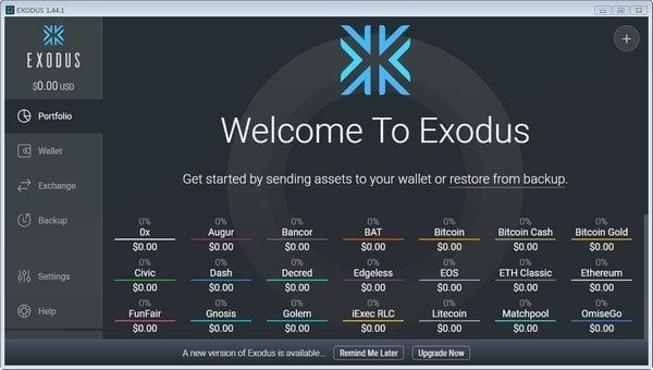 数字货币加密软件(Exodus)