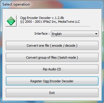 OGG转换软件(Ogg Encoder Decoder)