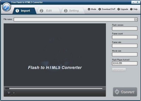 FLASH转HTML5转换器(Free Flash to HTML5 Converter)