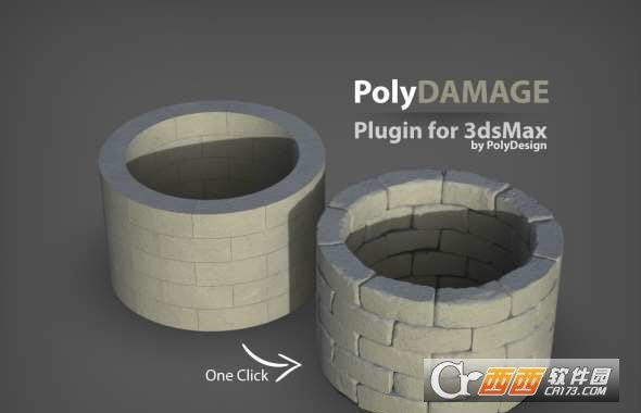 3dsmax模型破损添加细节纹理雕刻插件PolyDamage