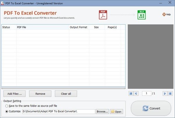 PDF转Excel转换器(Adept PDF to Excel Converter)