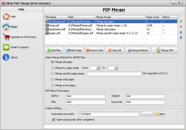 PDF合并工具(Okdo PDF Merger)