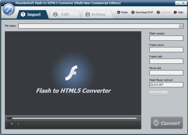 flash转html5工具ThunderSoft Flash to HTML5