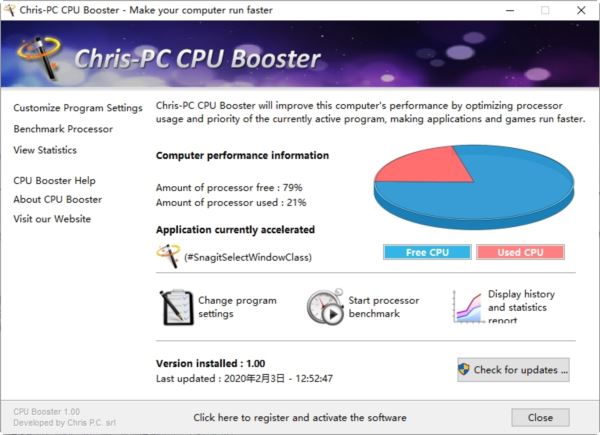 CPU优化工具Chris-PC CPU Booster