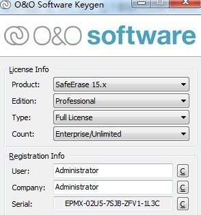 O&O Software Keygen系列软件注册机