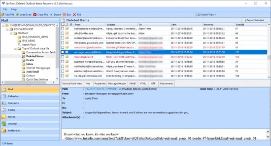 删除邮件恢复工具(SysTools Outlook Deleted Items Recovery)