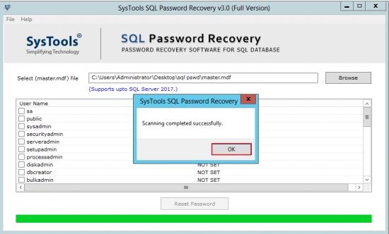 数据库密码恢复(SysTools SQL Password Recovery)