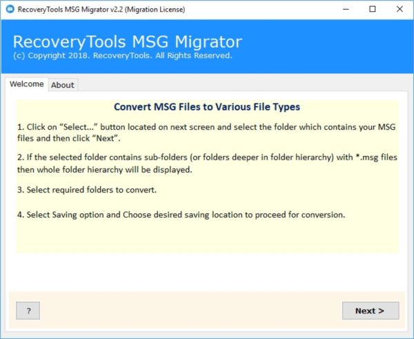 MSG文件转换工具(RecoveryTools MSG Migrator)