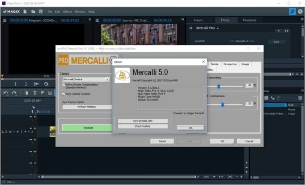 视频防抖修复插件(proDAD Mercalli V5 Suite for MAGIX)