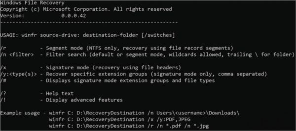 Windows file recovery(微软官方文件恢复工具)