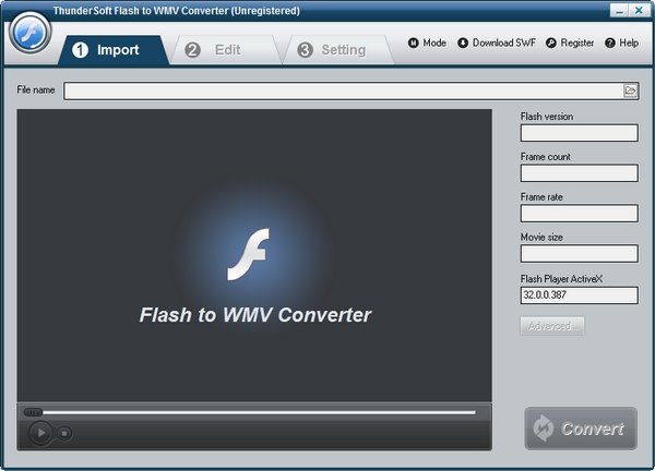 多功能视频格式转换工具(ThunderSoft Flash to WMV Converter)
