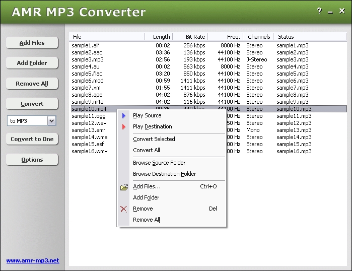 AMR转MP3格式工具AMR To MP3 Converter Software
