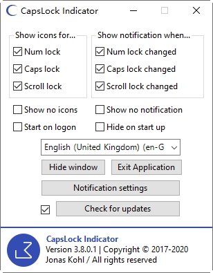 键盘指示灯软件CapsLock Indicator