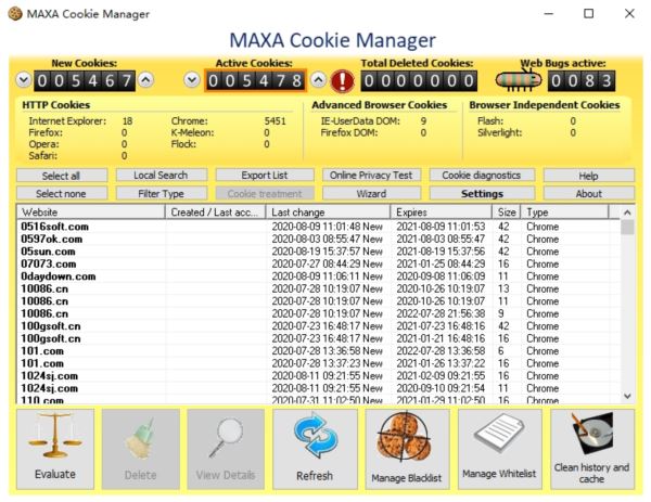 浏览器cookie管理工具MAXA Cookie Manager