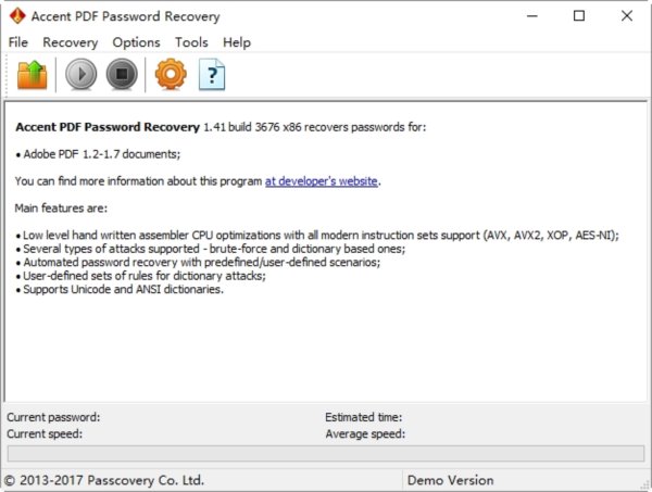 PDF密码恢复工具Accent PDF Password Recovery